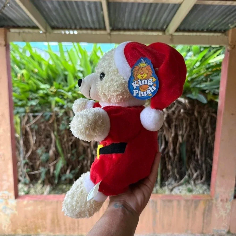 Vintage King Plush Teddy Bear Santa Outfit Christmas Stuffed Animal Toy Doll 90s